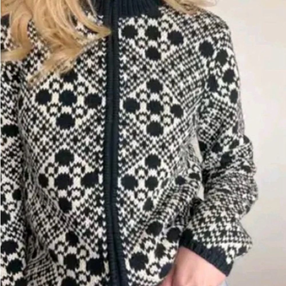 Talbots Black and White Knit Sweater